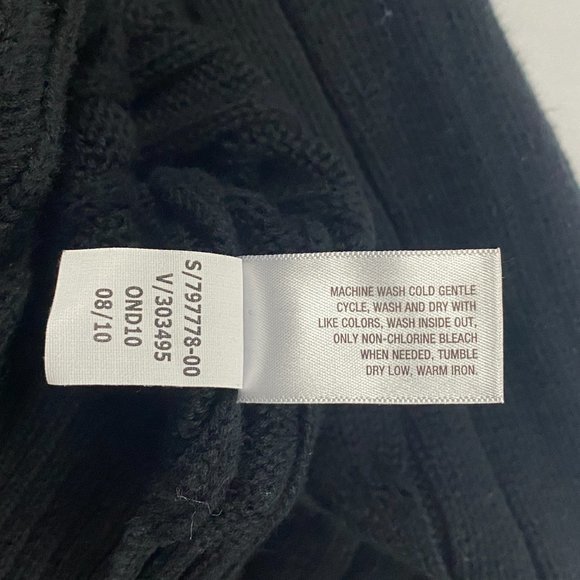 Old Navy Sweater Mens XL Cotton Black Cable Knit Crew Neck Long Sleeve Pullover - Picture 14 of 14